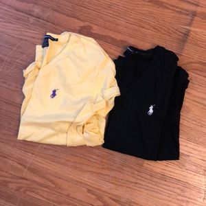 Lot of two Ralph Lauren t shirts yellow and black